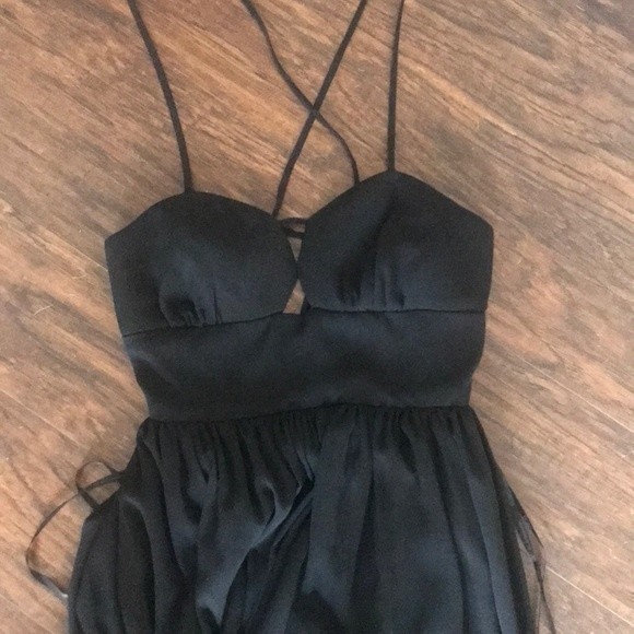 Bcbgeneration Black Strappy Chiffon Dress - Picture 3 of 7